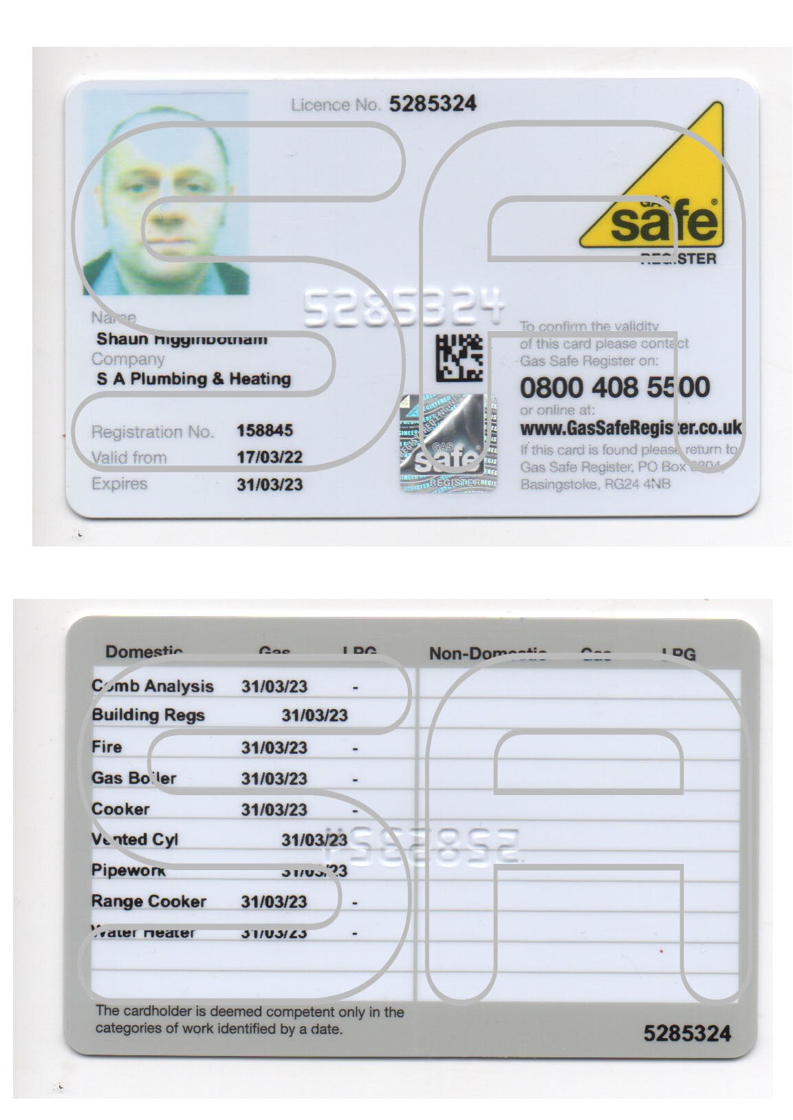 Gas Safe Certificate